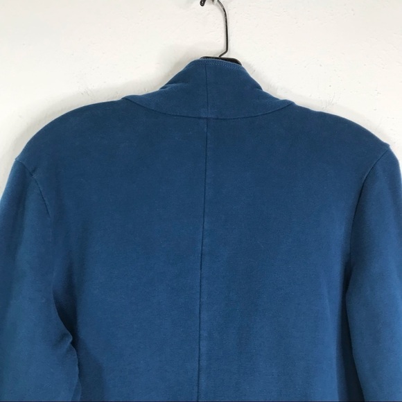 LUCY Blue Knit Double Breasted Sweater Jacket Military Style SIZE LARGE - Picture 8 of 15